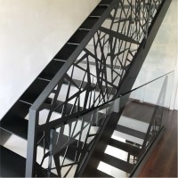 Modern Decorative Laser Cut Glass Aluminum Handrail Metal Railing Fence